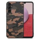 For Samsung Galaxy A14 4G Camouflage Leather Back Cover Phone Case(Brown) - 1