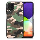 For Samsung Galaxy A22 4G Camouflage Leather Back Cover Phone Case(Green) - 1