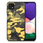 For Samsung Galaxy A22 5G Camouflage Leather Back Cover Phone Case(Yellow) - 1
