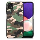 For Samsung Galaxy A22 5G Camouflage Leather Back Cover Phone Case(Green) - 1