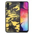 For Samsung Galaxy A50 Camouflage Leather Back Cover Phone Case(Yellow) - 1