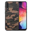 For Samsung Galaxy A50 Camouflage Leather Back Cover Phone Case(Brown) - 1