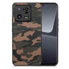 For Xiaomi 13 Pro Camouflage Leather Back Cover Phone Case(Brown) - 1