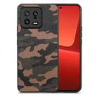 For Xiaomi 13 Camouflage Leather Back Cover Phone Case(Brown) - 1