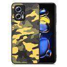 For Redmi Note 11T Pro 5G Camouflage Leather Back Cover Phone Case(Yellow) - 1