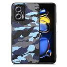 For Redmi Note 11T Pro 5G Camouflage Leather Back Cover Phone Case(Blue) - 1