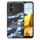 For Xiaomi POCO M5 4G Camouflage Leather Back Cover Phone Case(Blue) - 1