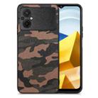 For Xiaomi POCO M5 4G Camouflage Leather Back Cover Phone Case(Brown) - 1