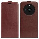 For Realme 11 Pro R64 Texture Vertical Flip Leather Phone Case(Brown) - 1