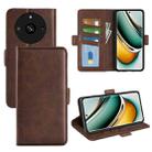 For Realme Narzo N53 / C53 Dual-side Magnetic Buckle Horizontal Flip Leather Phone Case(Brown) - 1