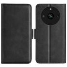 For Realme Narzo N53 / C53 Dual-side Magnetic Buckle Horizontal Flip Leather Phone Case(Black) - 1