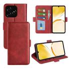 For Realme Narzo N53 / C53 Dual-side Magnetic Buckle Horizontal Flip Leather Phone Case(Red) - 1