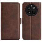 For Realme 12 Pro+ Dual-side Magnetic Buckle Horizontal Flip Leather Phone Case(Brown) - 1