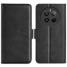 For Realme 12+ 5G Dual-side Magnetic Buckle Horizontal Flip Leather Phone Case(Black) - 1