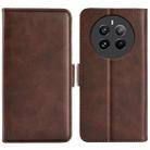 For Realme 12+ 5G Dual-side Magnetic Buckle Horizontal Flip Leather Phone Case(Brown) - 1