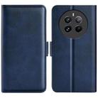 For Realme 12+ 5G Dual-side Magnetic Buckle Horizontal Flip Leather Phone Case(Dark Blue) - 1