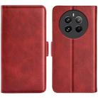 For Realme 12+ 5G Dual-side Magnetic Buckle Horizontal Flip Leather Phone Case(Red) - 1