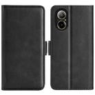 For Realme C67 5G Dual-side Magnetic Buckle Horizontal Flip Leather Phone Case(Black) - 1