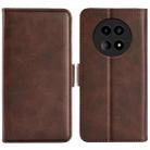 For Realme 12 5G Dual-side Magnetic Buckle Horizontal Flip Leather Phone Case(Brown) - 1