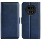 For Realme 12 5G Dual-side Magnetic Buckle Horizontal Flip Leather Phone Case(Dark Blue) - 1