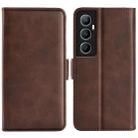 For Realme C65 4G Dual-side Magnetic Buckle Horizontal Flip Leather Phone Case(Brown) - 1