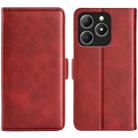 For Realme C63 Dual-side Magnetic Buckle Horizontal Flip Leather Phone Case(Red) - 1