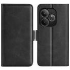 For Realme GT 6 5G Dual-side Magnetic Buckle Horizontal Flip Leather Phone Case(Black) - 1