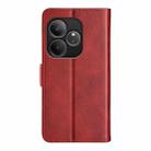 For Realme GT 6 5G Dual-side Magnetic Buckle Horizontal Flip Leather Phone Case(Red) - 3