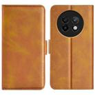 For Realme 13+ 5G Dual-side Magnetic Buckle Horizontal Flip Leather Phone Case(Yellow) - 1