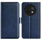 For Realme 13+ 5G Dual-side Magnetic Buckle Horizontal Flip Leather Phone Case(Dark Blue) - 1