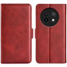 For Realme 13+ 5G Dual-side Magnetic Buckle Horizontal Flip Leather Phone Case(Red) - 1