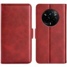 For Realme 14 Pro+ Dual-side Magnetic Buckle Horizontal Flip Leather Phone Case(Red) - 1