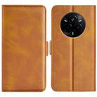 For Realme 14 Pro 5G Dual-side Magnetic Buckle Horizontal Flip Leather Phone Case(Yellow) - 1