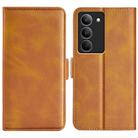 For Realme 14X 4G Dual-side Magnetic Buckle Horizontal Flip Leather Phone Case(Yellow) - 1