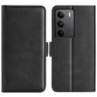 For Realme C75 Dual-side Magnetic Buckle Horizontal Flip Leather Phone Case(Black) - 1