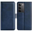 For Realme C75 Dual-side Magnetic Buckle Horizontal Flip Leather Phone Case(Dark Blue) - 1