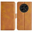For Realme 13 Pro 5G Dual-side Magnetic Buckle Horizontal Flip Leather Phone Case(Yellow) - 1