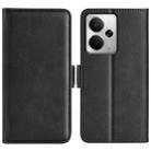 For Realme 14 5G Dual-side Magnetic Buckle Horizontal Flip Leather Phone Case(Black) - 1