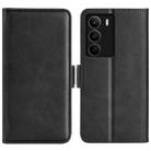 For Realme C71 4G Dual-side Magnetic Buckle Horizontal Flip Leather Phone Case(Black) - 1
