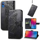 For vivo Y91C Butterfly Love Flower Embossed Leather Phone Case(Black) - 1