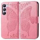 For vivo V40 SE Butterfly Love Flower Embossed Leather Phone Case(Pink) - 2