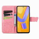 For vivo V40 SE Butterfly Love Flower Embossed Leather Phone Case(Pink) - 3