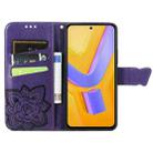 For vivo V40 SE Butterfly Love Flower Embossed Leather Phone Case(Purple) - 3