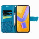 For vivo Y100 5G IDN Butterfly Love Flower Embossed Leather Phone Case(Blue) - 3