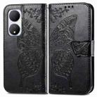 For vivo Y100 5G IDN Butterfly Love Flower Embossed Leather Phone Case(Black) - 1