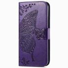 For vivo Y100 5G IDN Butterfly Love Flower Embossed Leather Phone Case(Purple) - 2