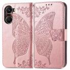 For vivo Y37 Butterfly Love Flower Embossed Leather Phone Case(Rose Gold) - 2