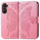 For vivo Y37 Butterfly Love Flower Embossed Leather Phone Case(Pink) - 2