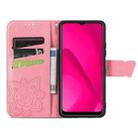 For vivo Y37 Butterfly Love Flower Embossed Leather Phone Case(Pink) - 3