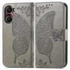 For vivo Y37 Butterfly Love Flower Embossed Leather Phone Case(Gray) - 2
